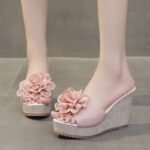 2025 Summer Edition New Style Wedge Flower  High Heel