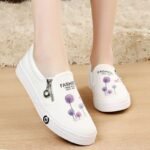 Autumn flat slip canvas shoes female student's Korean Shoes