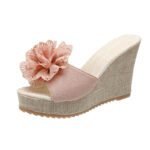 2025 Summer Edition New Style Wedge Flower  High Heel - Image 3