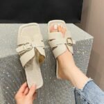Foreign trade 2025 summer new square head cross Slipper - Image 3