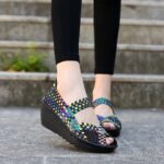 Hand-woven shoes for women 2025 season daily fashion casual woven