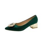 Green wedding shoes, wedding bridal shoes, Xiuhe dress shoes, - Image 3
